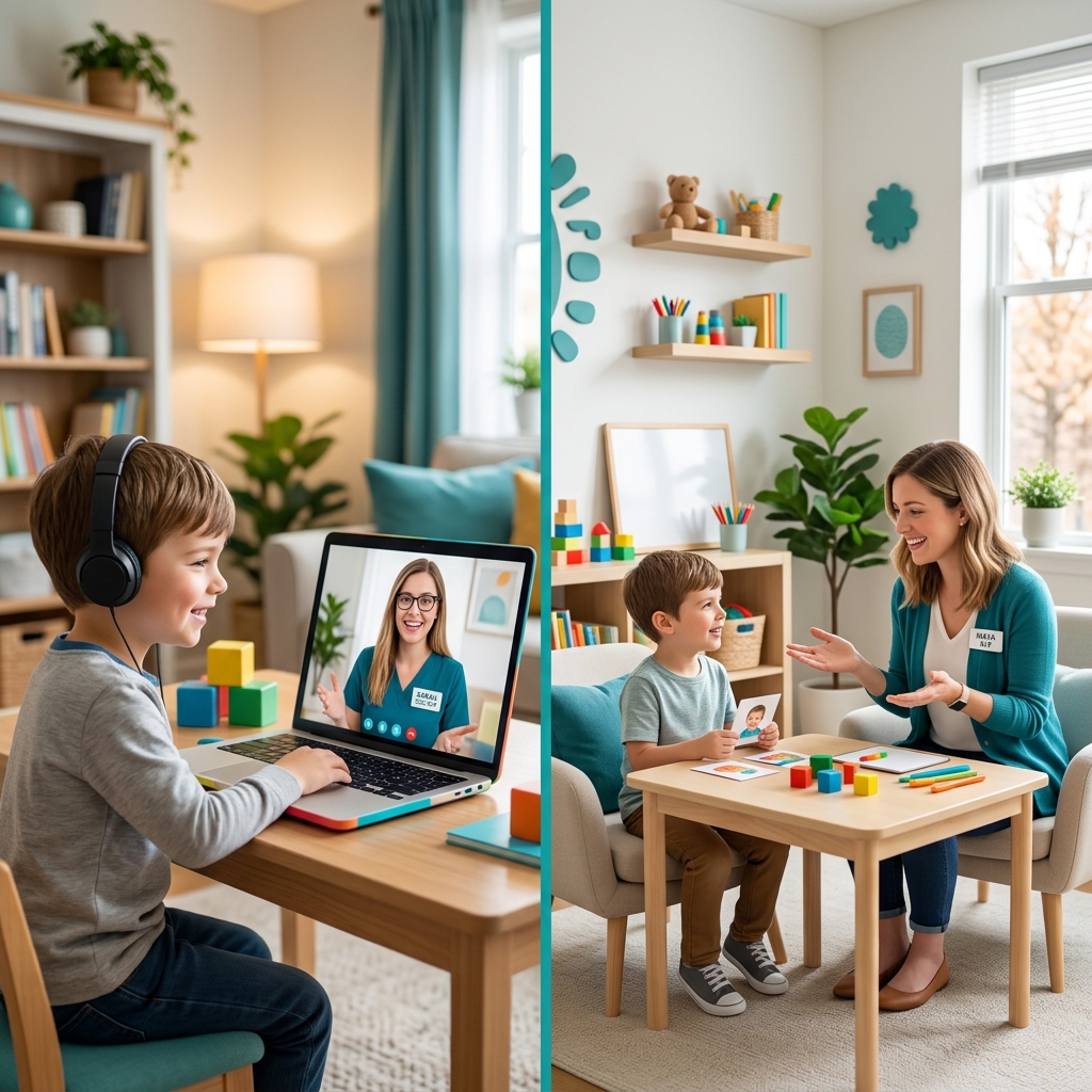 Online speech therapy vs in-person therapy comparison